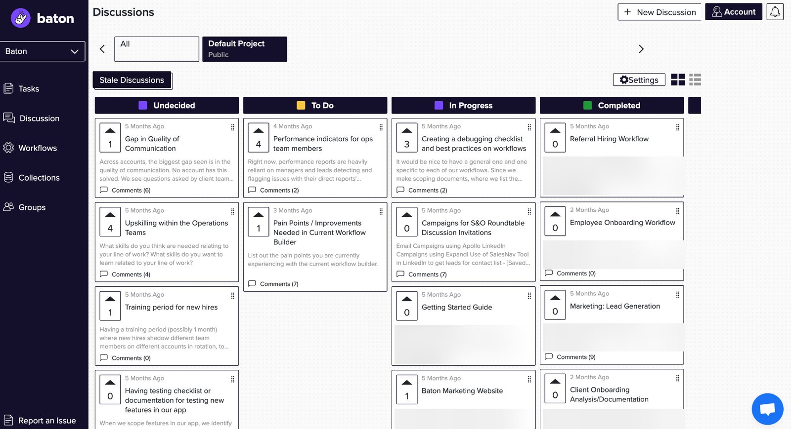 Baton discussions board